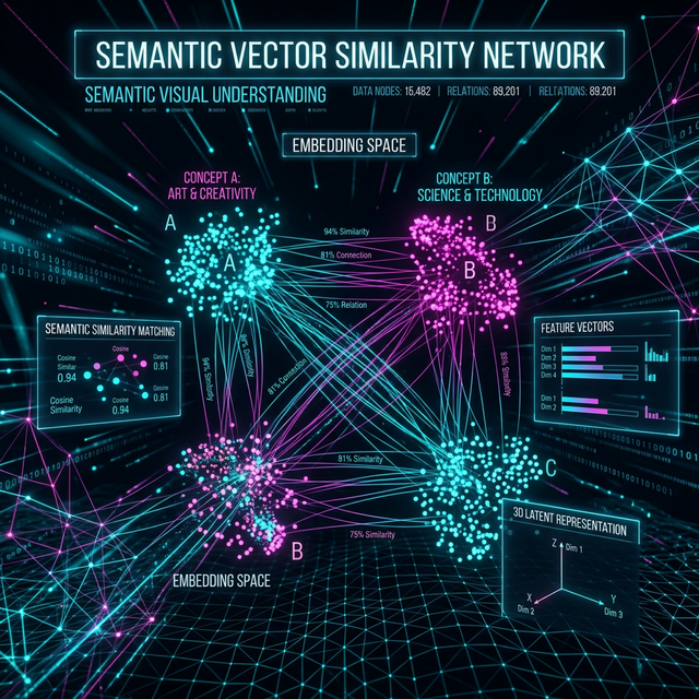A search interface demonstrating semantic search returning instant results for the query 'Ocean from above'